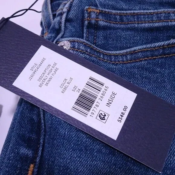 Veronica Beard Beverly High Rise Skinny Flare Jeans 25 NWT 348 Rebel Blue - Picture 9 of 16